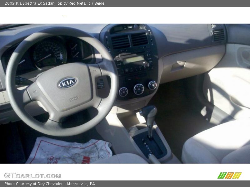 Spicy Red Metallic / Beige 2009 Kia Spectra EX Sedan