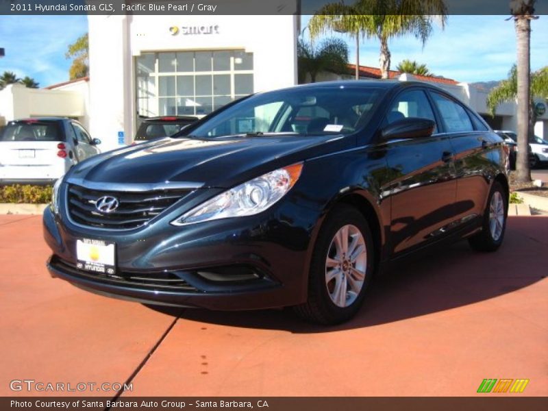 Pacific Blue Pearl / Gray 2011 Hyundai Sonata GLS