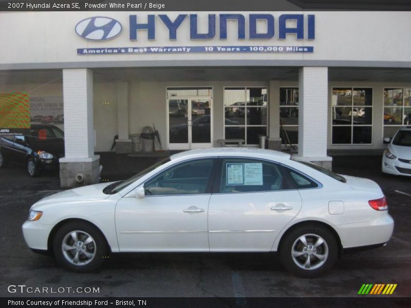 Powder White Pearl / Beige 2007 Hyundai Azera SE