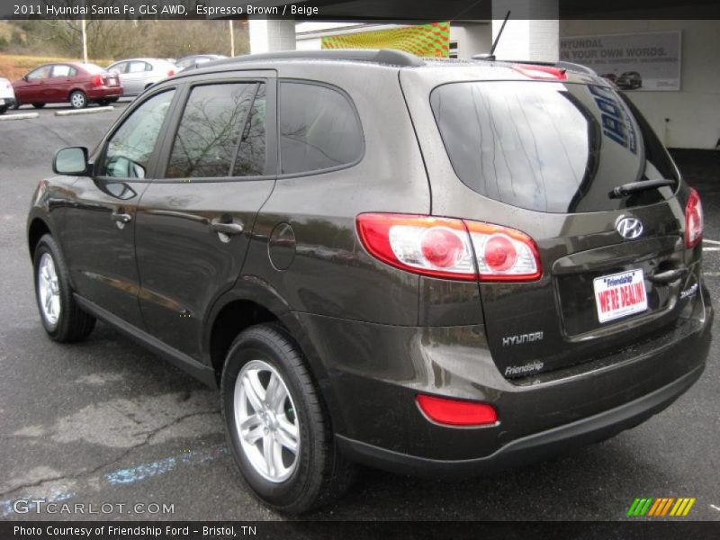 Espresso Brown / Beige 2011 Hyundai Santa Fe GLS AWD