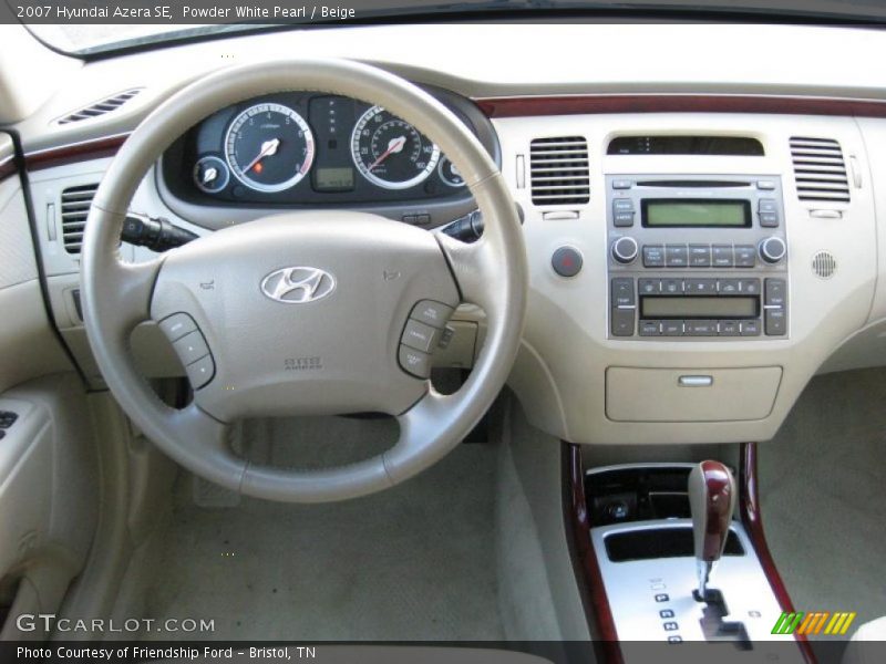 Powder White Pearl / Beige 2007 Hyundai Azera SE