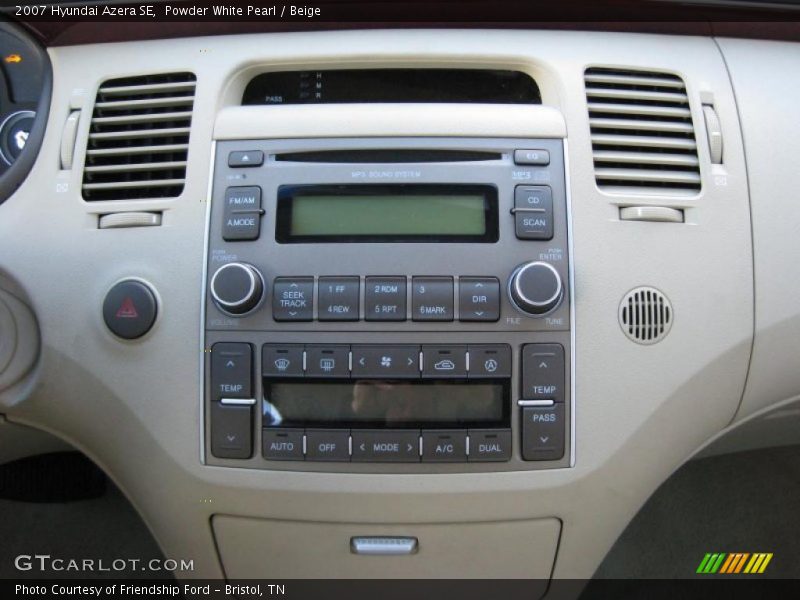 Powder White Pearl / Beige 2007 Hyundai Azera SE