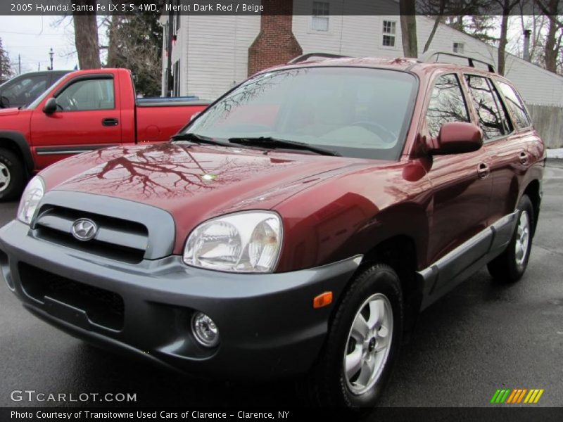 Merlot Dark Red / Beige 2005 Hyundai Santa Fe LX 3.5 4WD