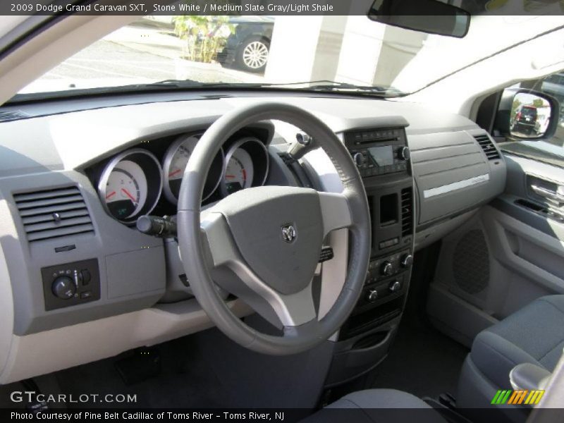Stone White / Medium Slate Gray/Light Shale 2009 Dodge Grand Caravan SXT