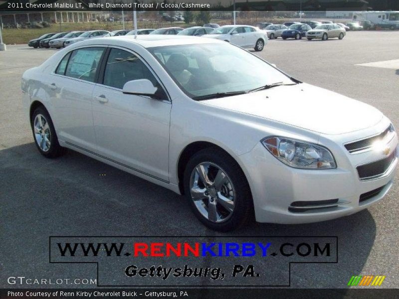 White Diamond Tricoat / Cocoa/Cashmere 2011 Chevrolet Malibu LT