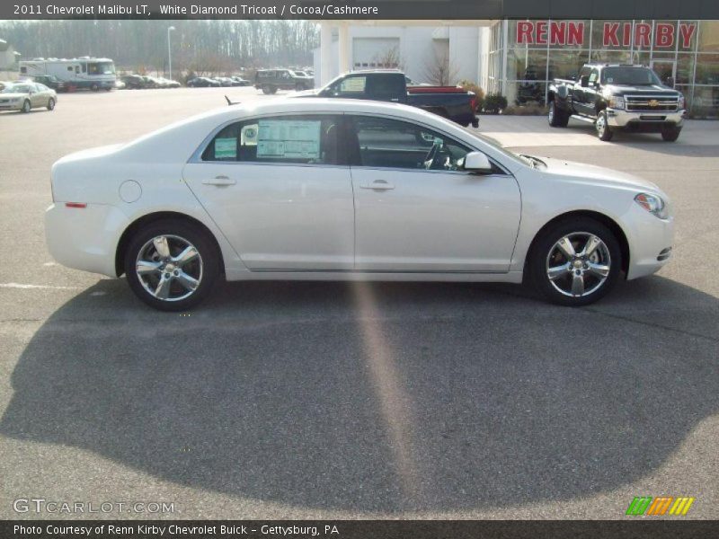 White Diamond Tricoat / Cocoa/Cashmere 2011 Chevrolet Malibu LT