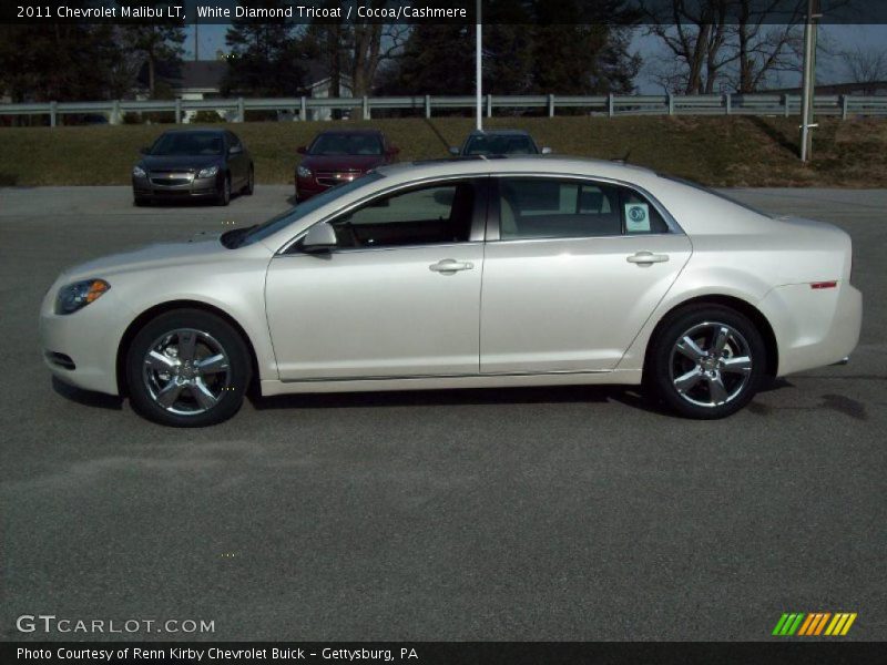 White Diamond Tricoat / Cocoa/Cashmere 2011 Chevrolet Malibu LT