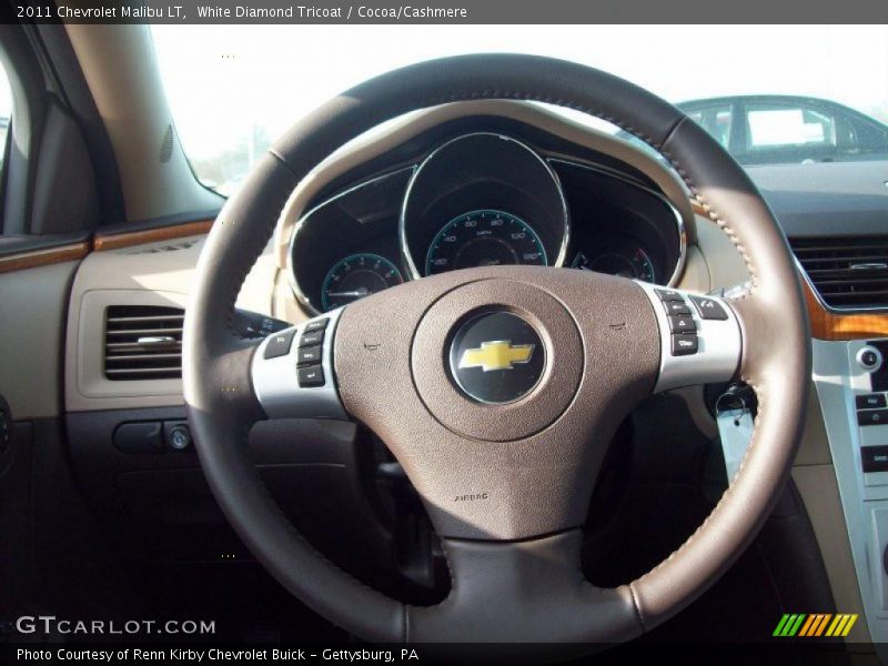 White Diamond Tricoat / Cocoa/Cashmere 2011 Chevrolet Malibu LT