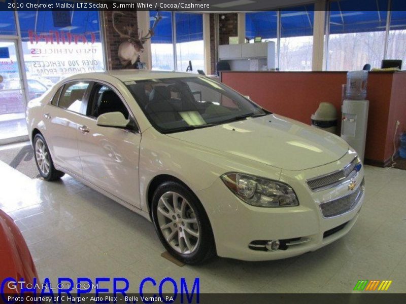 Summit White / Cocoa/Cashmere 2010 Chevrolet Malibu LTZ Sedan