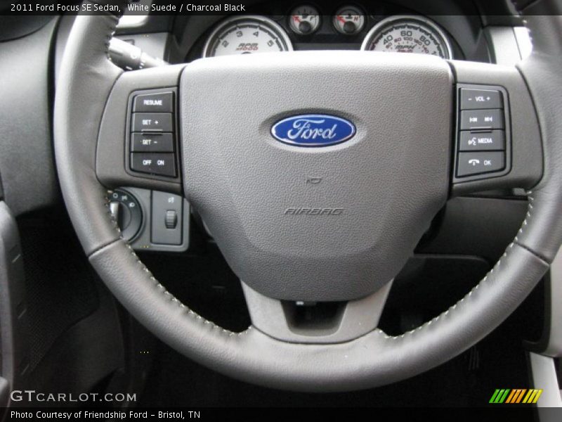 White Suede / Charcoal Black 2011 Ford Focus SE Sedan