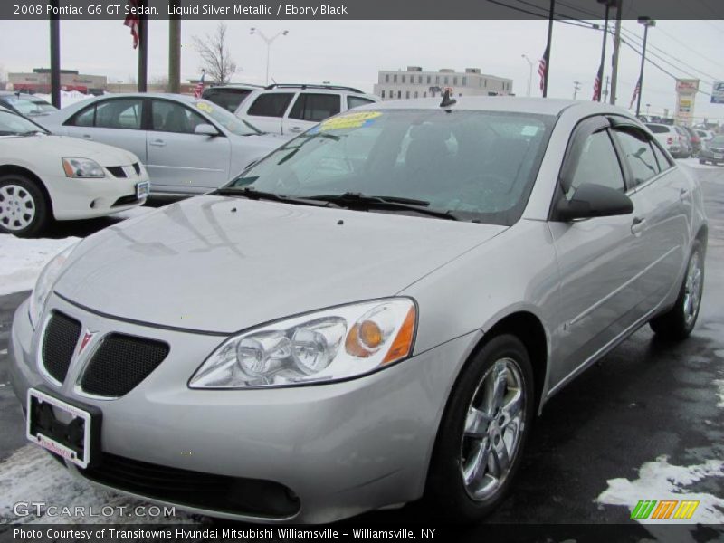 Liquid Silver Metallic / Ebony Black 2008 Pontiac G6 GT Sedan