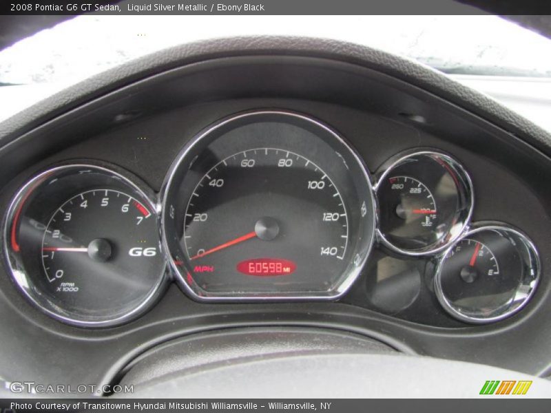 Liquid Silver Metallic / Ebony Black 2008 Pontiac G6 GT Sedan