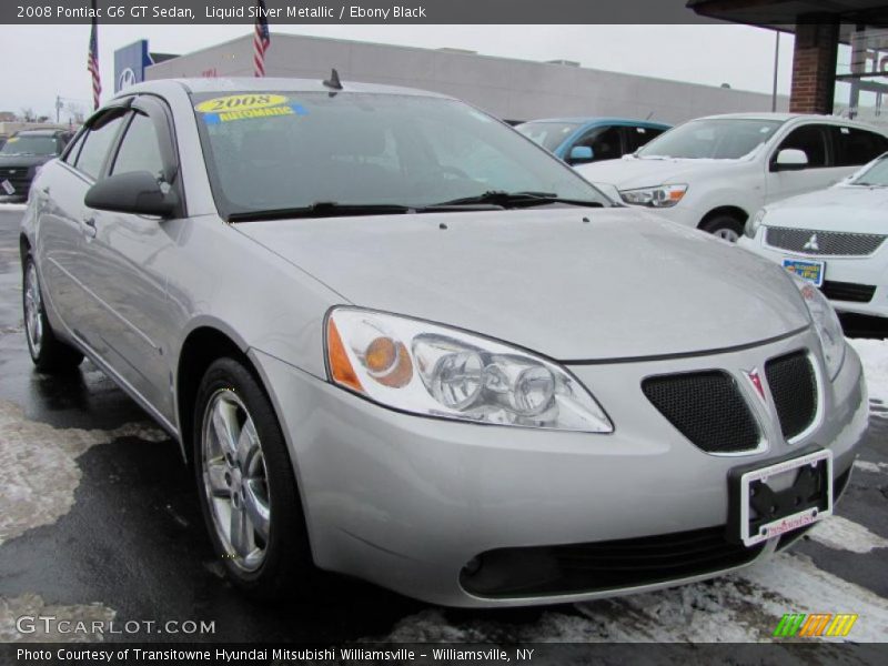 Liquid Silver Metallic / Ebony Black 2008 Pontiac G6 GT Sedan