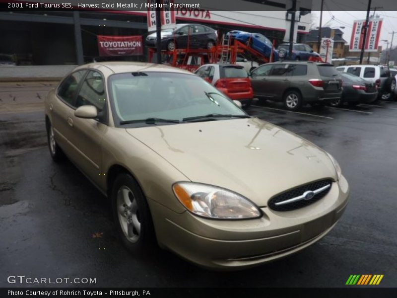 Harvest Gold Metallic / Medium Parchment 2001 Ford Taurus SES