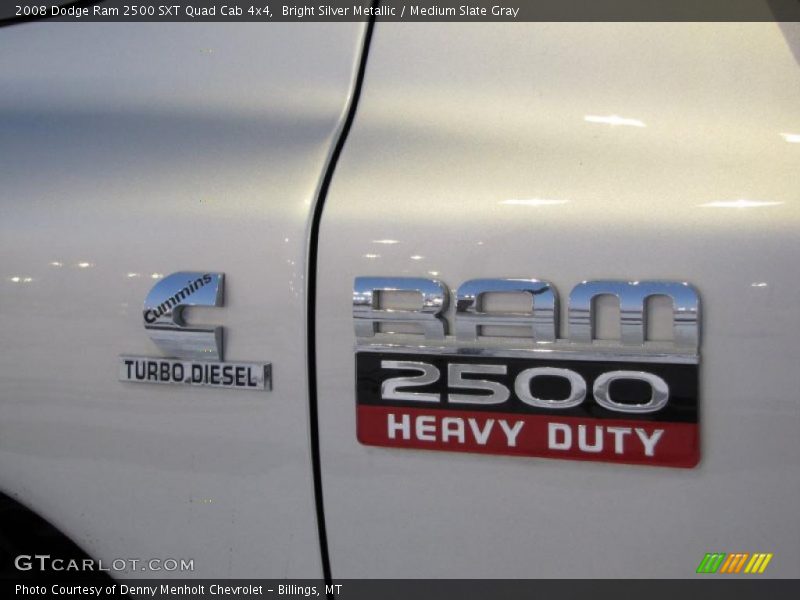 Bright Silver Metallic / Medium Slate Gray 2008 Dodge Ram 2500 SXT Quad Cab 4x4