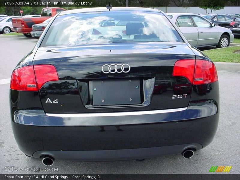 Brilliant Black / Ebony 2006 Audi A4 2.0T Sedan