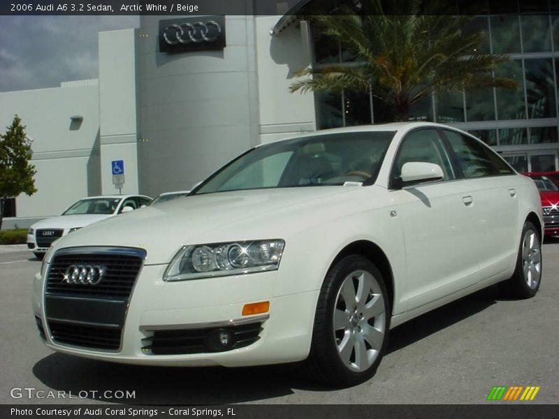Arctic White / Beige 2006 Audi A6 3.2 Sedan