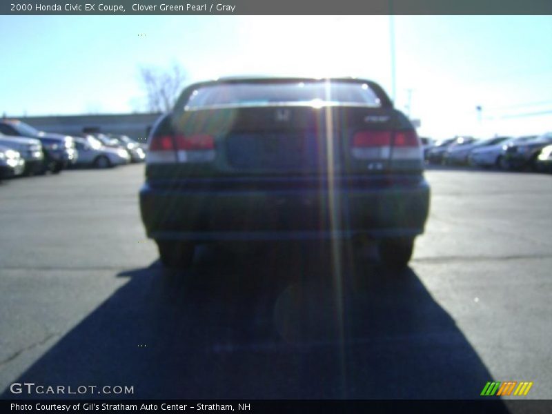 Clover Green Pearl / Gray 2000 Honda Civic EX Coupe