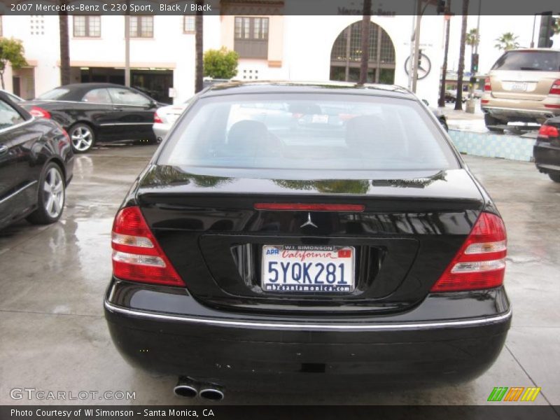 Black / Black 2007 Mercedes-Benz C 230 Sport