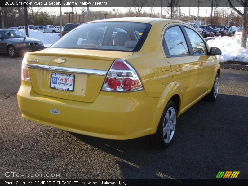 Summer Yellow / Neutral 2010 Chevrolet Aveo LT Sedan