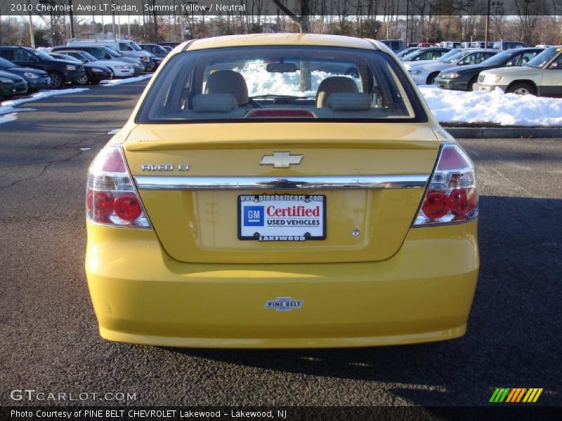 Summer Yellow / Neutral 2010 Chevrolet Aveo LT Sedan