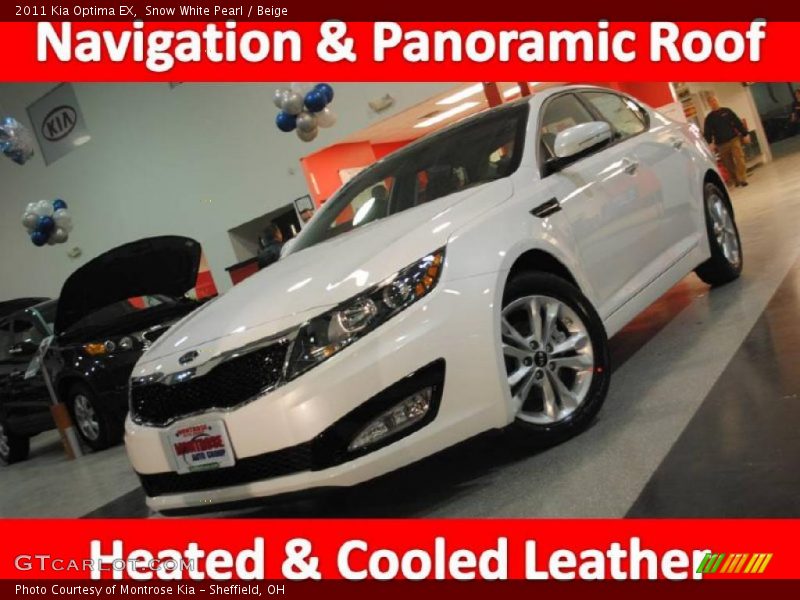 Snow White Pearl / Beige 2011 Kia Optima EX