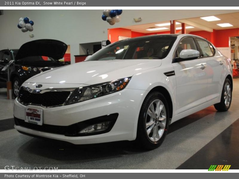 Snow White Pearl / Beige 2011 Kia Optima EX
