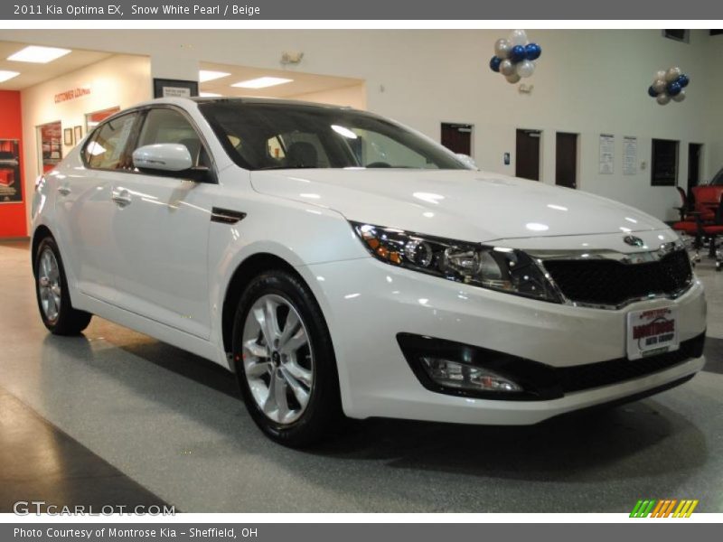 Snow White Pearl / Beige 2011 Kia Optima EX
