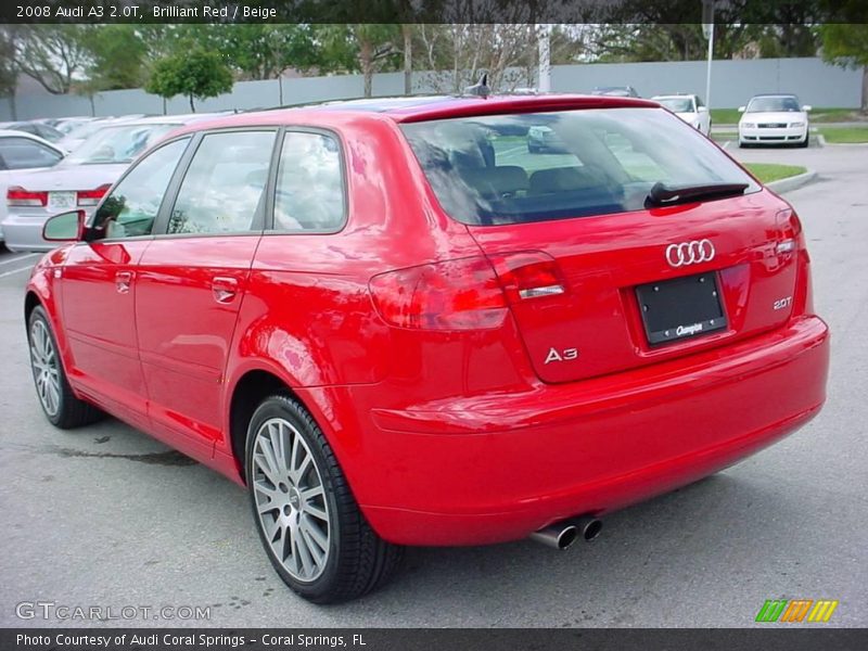 Brilliant Red / Beige 2008 Audi A3 2.0T
