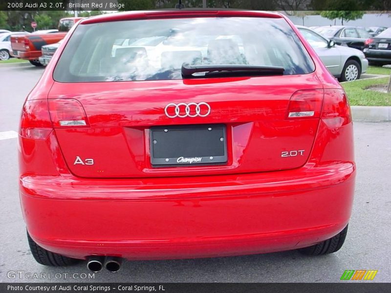 Brilliant Red / Beige 2008 Audi A3 2.0T