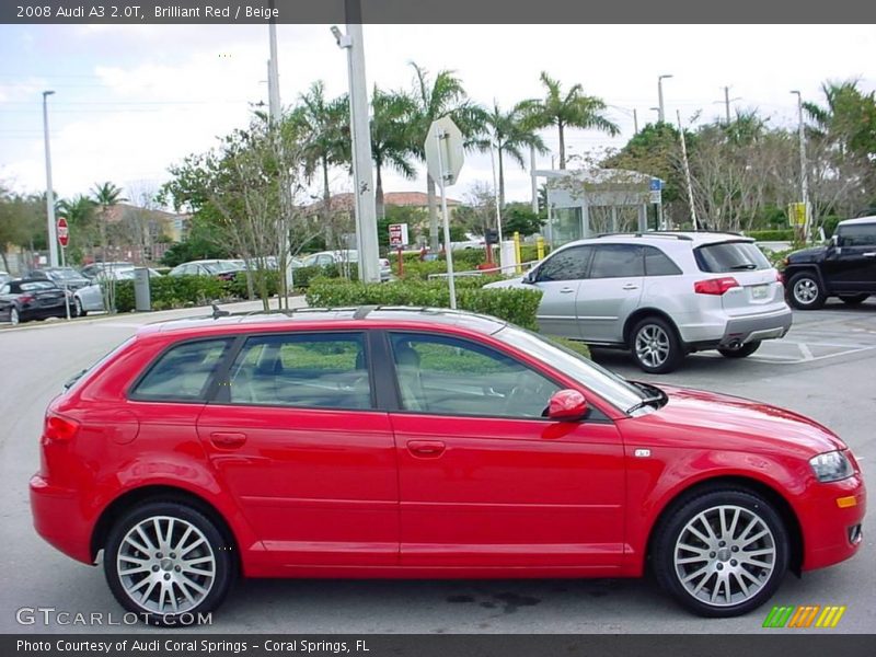 Brilliant Red / Beige 2008 Audi A3 2.0T