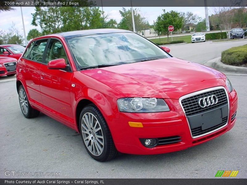 Brilliant Red / Beige 2008 Audi A3 2.0T