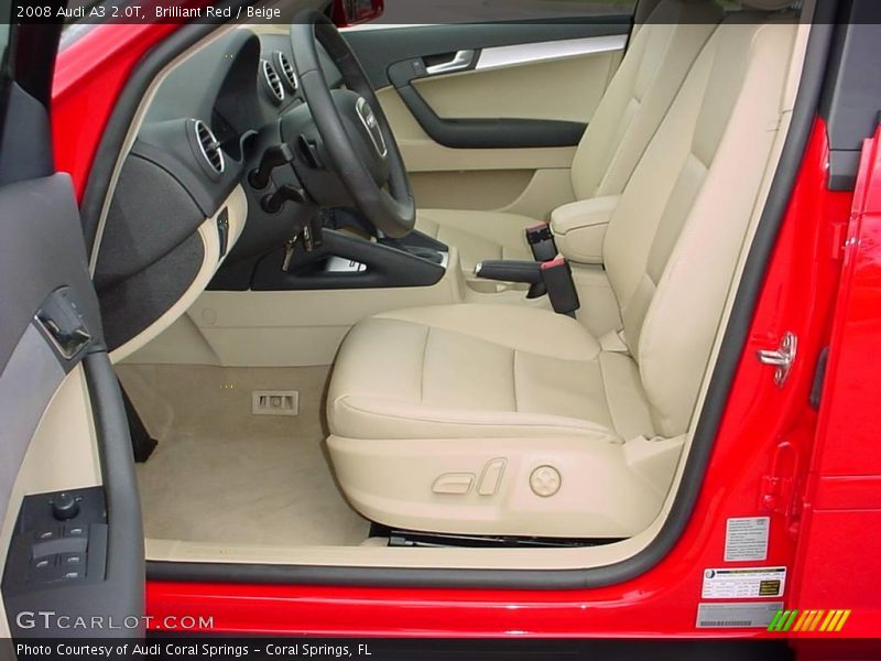 Brilliant Red / Beige 2008 Audi A3 2.0T