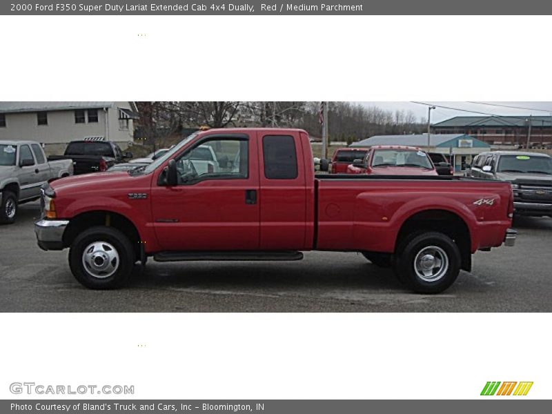 Red / Medium Parchment 2000 Ford F350 Super Duty Lariat Extended Cab 4x4 Dually