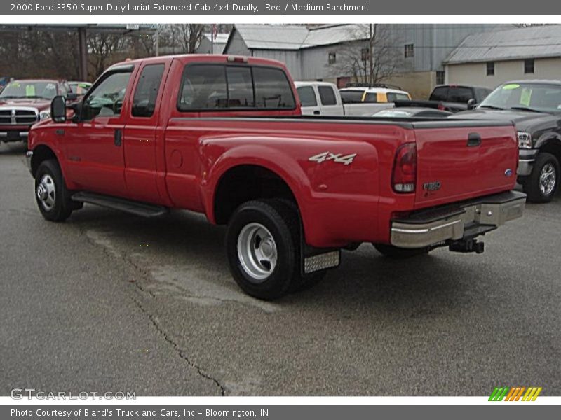 Red / Medium Parchment 2000 Ford F350 Super Duty Lariat Extended Cab 4x4 Dually