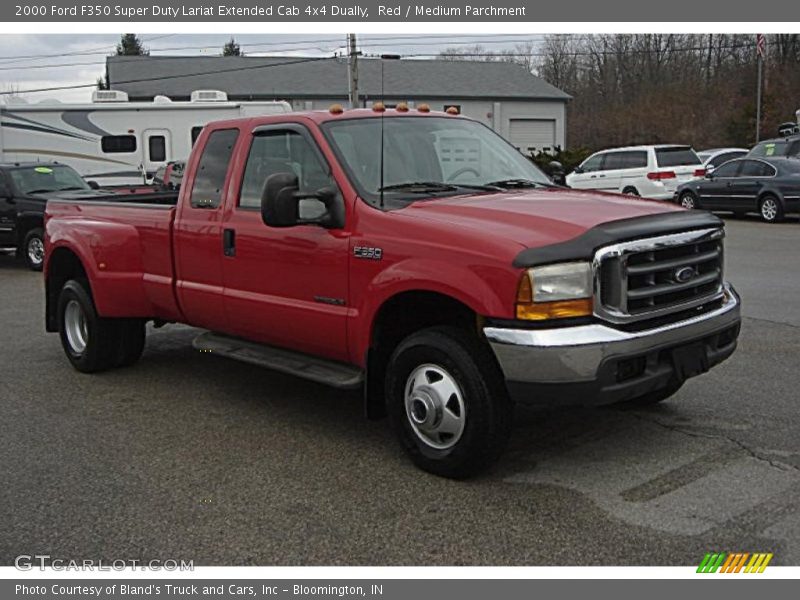 Red / Medium Parchment 2000 Ford F350 Super Duty Lariat Extended Cab 4x4 Dually