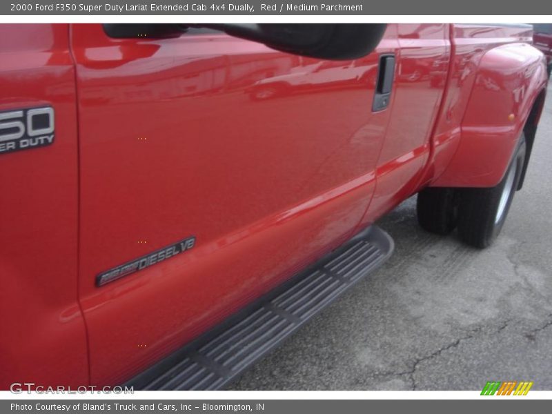 Red / Medium Parchment 2000 Ford F350 Super Duty Lariat Extended Cab 4x4 Dually