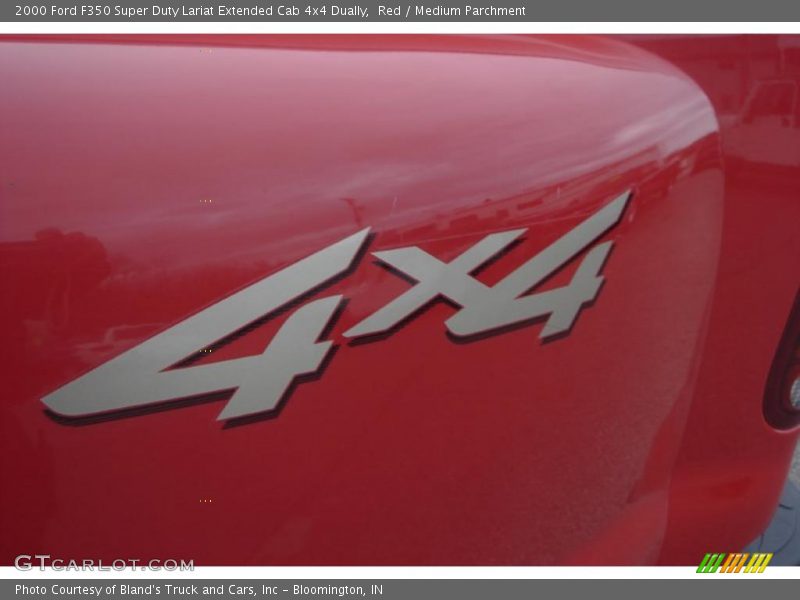 Red / Medium Parchment 2000 Ford F350 Super Duty Lariat Extended Cab 4x4 Dually