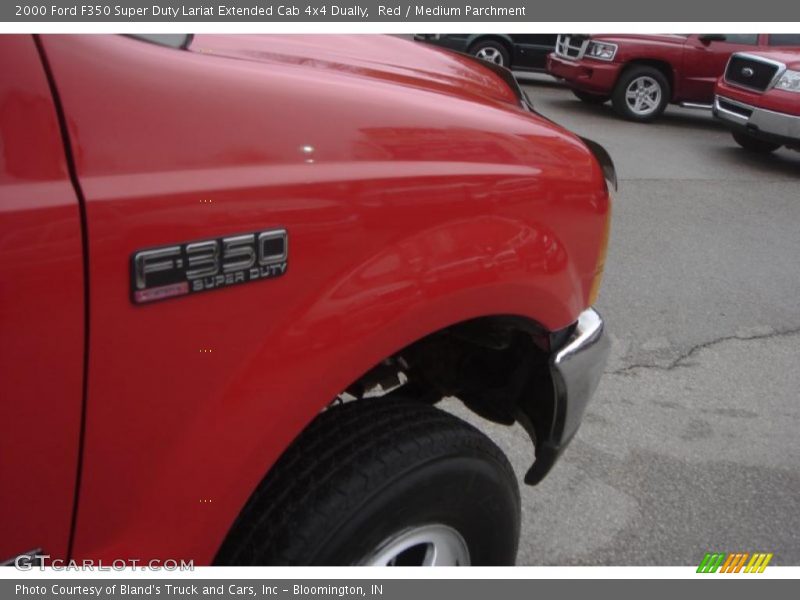 Red / Medium Parchment 2000 Ford F350 Super Duty Lariat Extended Cab 4x4 Dually