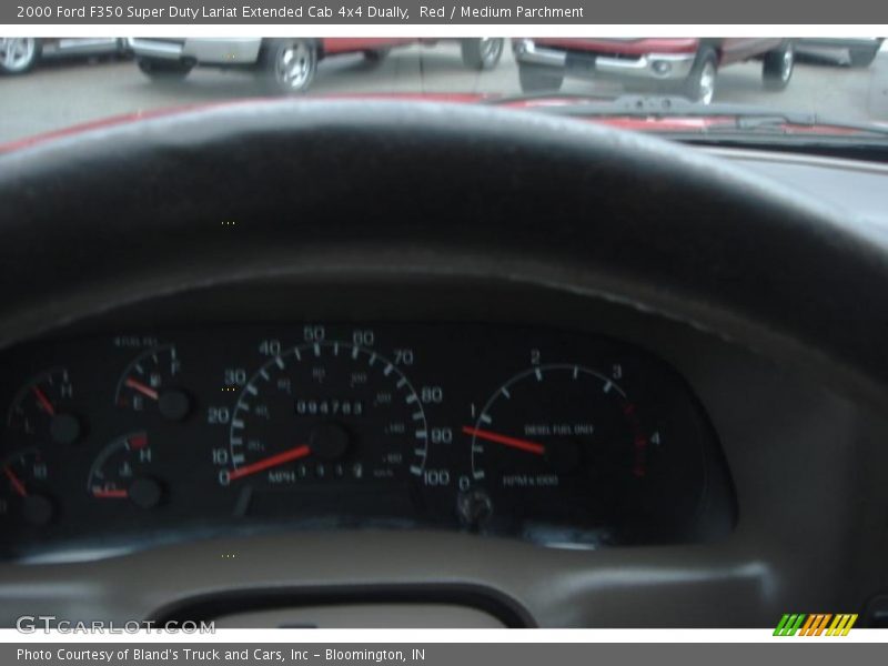 Red / Medium Parchment 2000 Ford F350 Super Duty Lariat Extended Cab 4x4 Dually