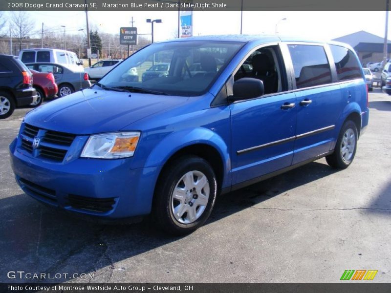 Marathon Blue Pearl / Dark Slate/Light Shale 2008 Dodge Grand Caravan SE