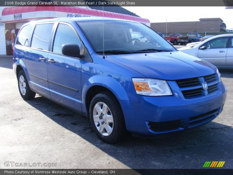 Marathon Blue Pearl / Dark Slate/Light Shale 2008 Dodge Grand Caravan SE