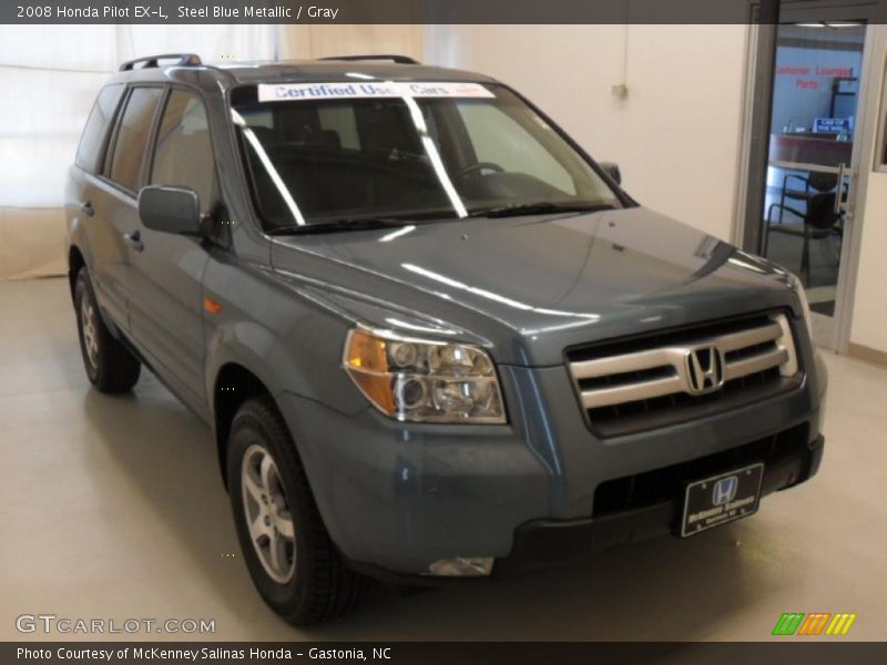 Steel Blue Metallic / Gray 2008 Honda Pilot EX-L