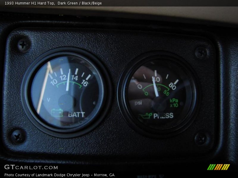  1993 H1 Hard Top Hard Top Gauges