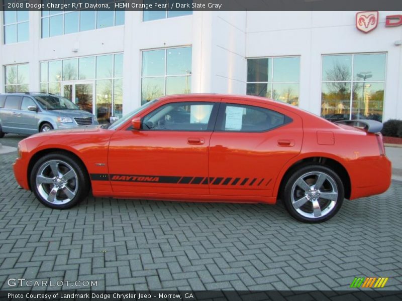 HEMI Orange Pearl / Dark Slate Gray 2008 Dodge Charger R/T Daytona