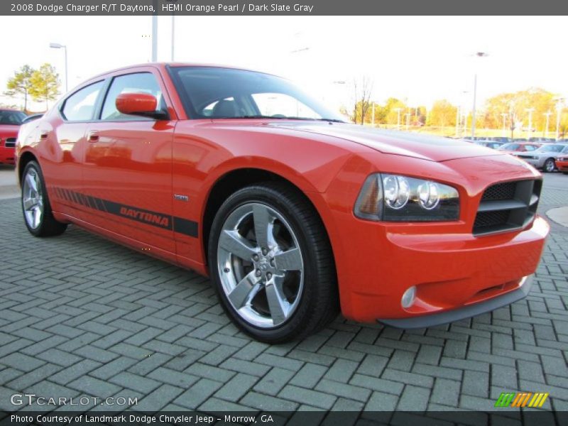 HEMI Orange Pearl / Dark Slate Gray 2008 Dodge Charger R/T Daytona