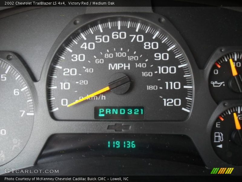 Victory Red / Medium Oak 2002 Chevrolet TrailBlazer LS 4x4