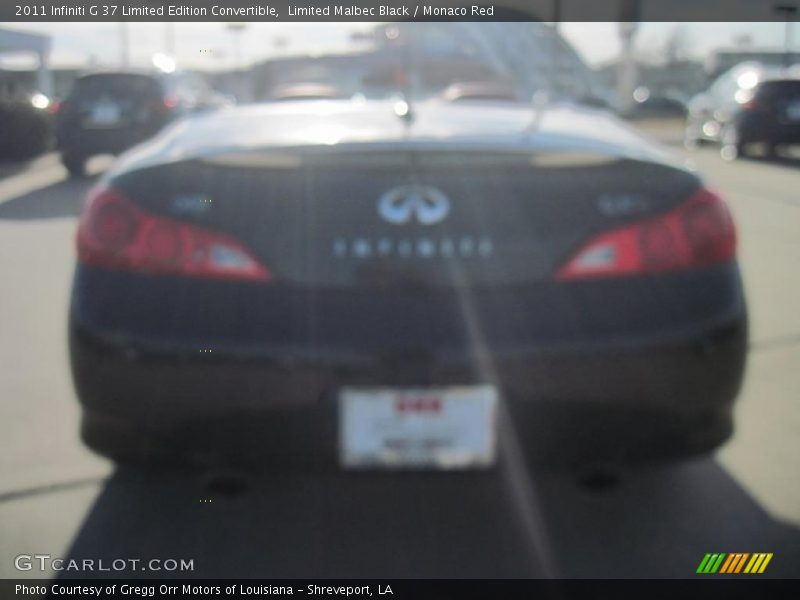 Limited Malbec Black / Monaco Red 2011 Infiniti G 37 Limited Edition Convertible