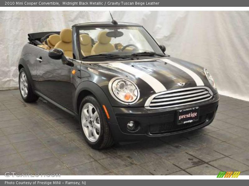 Midnight Black Metallic / Gravity Tuscan Beige Leather 2010 Mini Cooper Convertible
