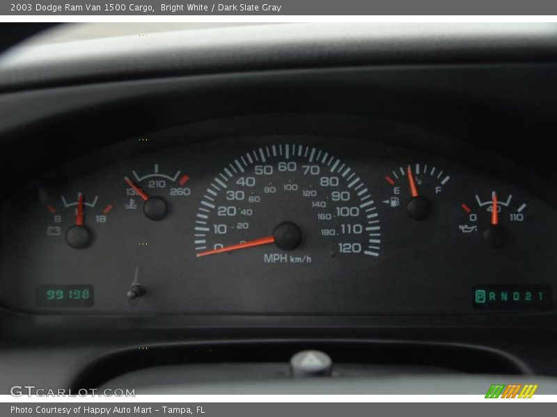 Bright White / Dark Slate Gray 2003 Dodge Ram Van 1500 Cargo